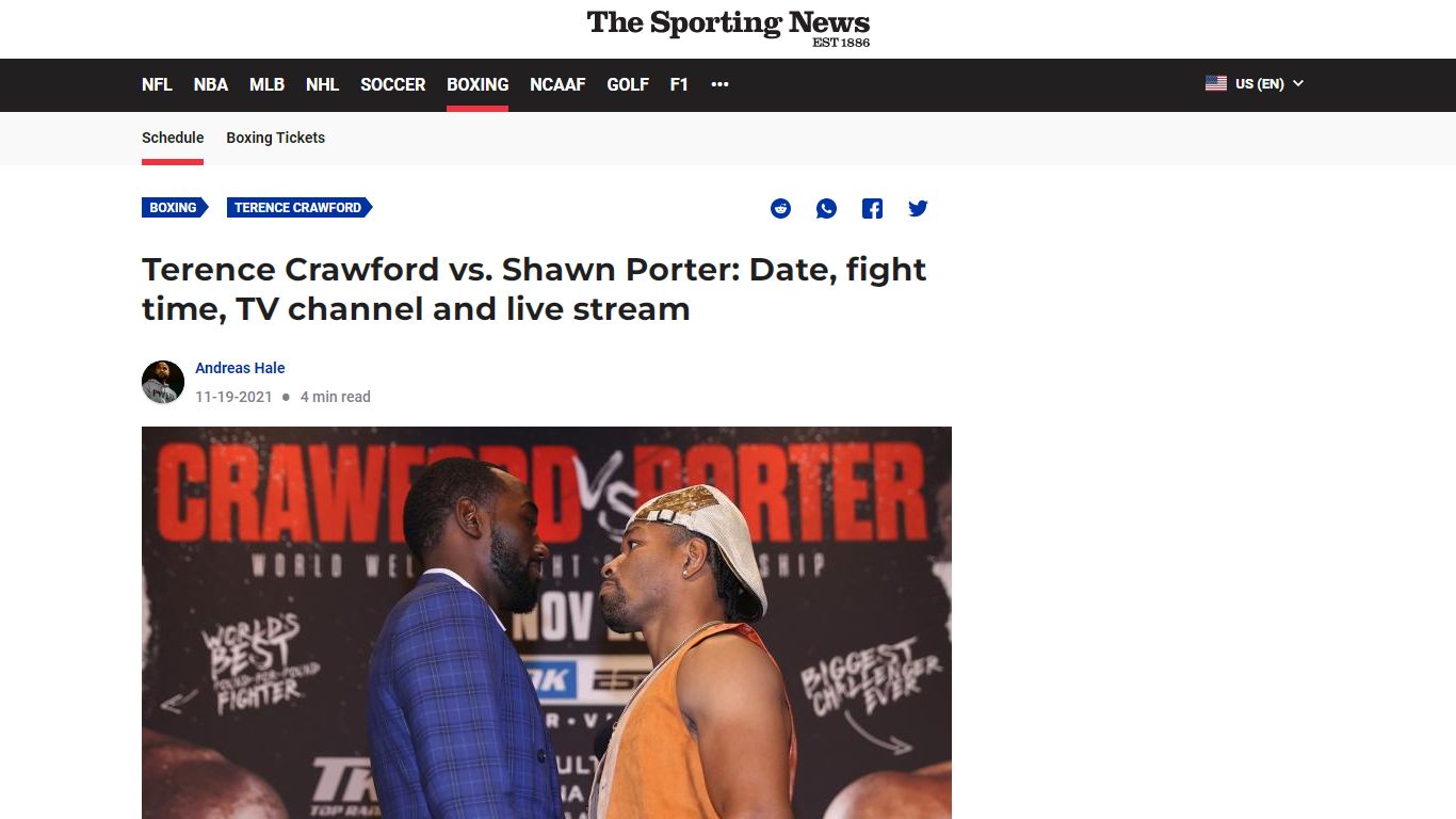 Terence Crawford vs. Shawn Porter: Date, fight time, TV channel and ...