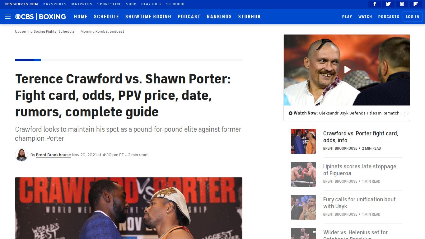 Terence Crawford vs. Shawn Porter: Fight card, odds, PPV price, date ...